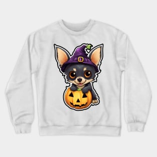 Halloween Chihuahua With Pumpkin Funny Gifts For Halloween Chihuahua Lover Crewneck Sweatshirt